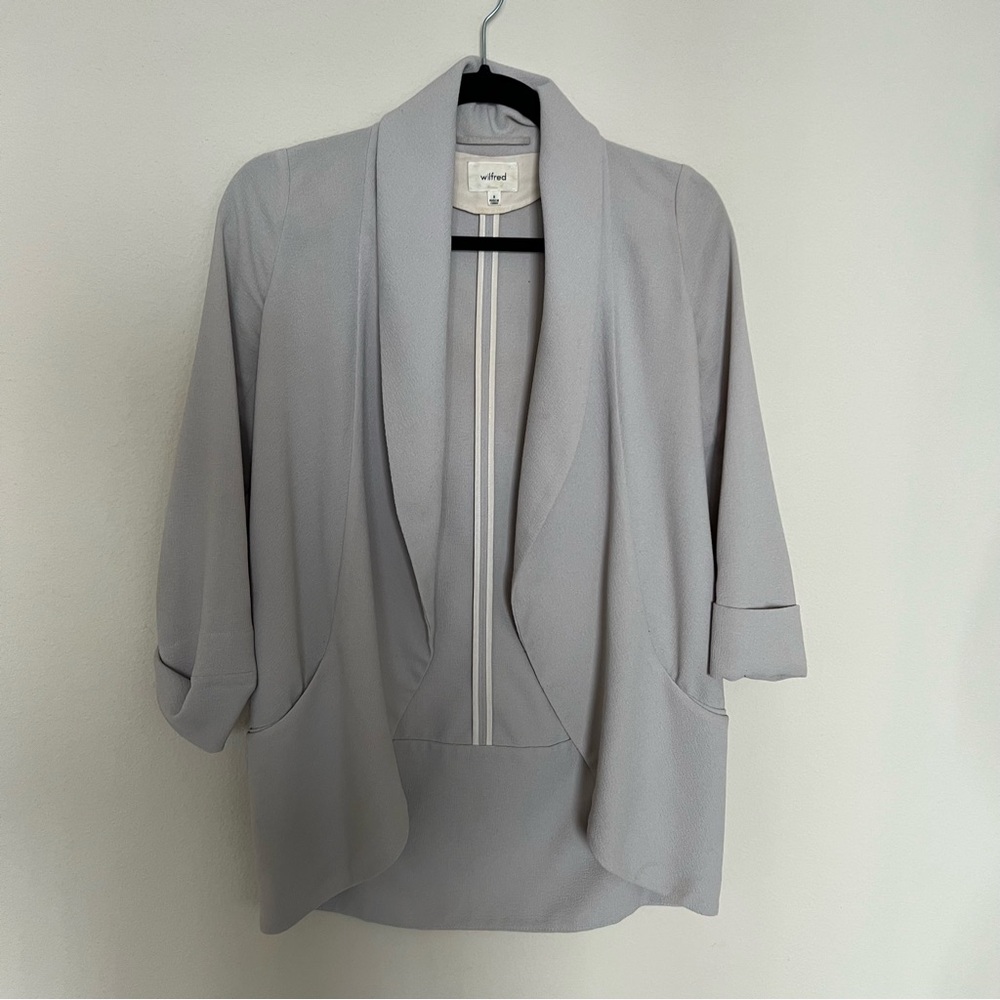 SOLD - Aritzia Wilfred Chevalier Blazer in Light Grey, Size 0